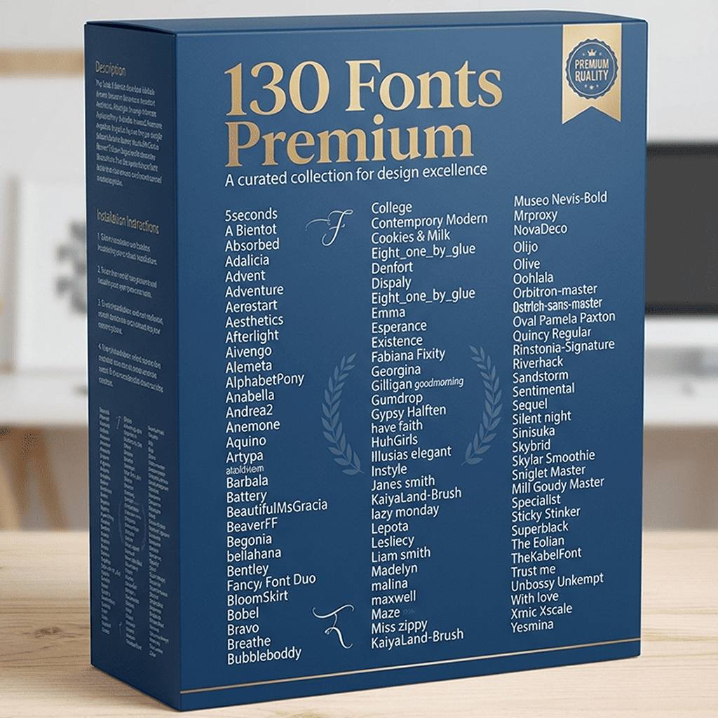 Pack 130 Fonts Premium