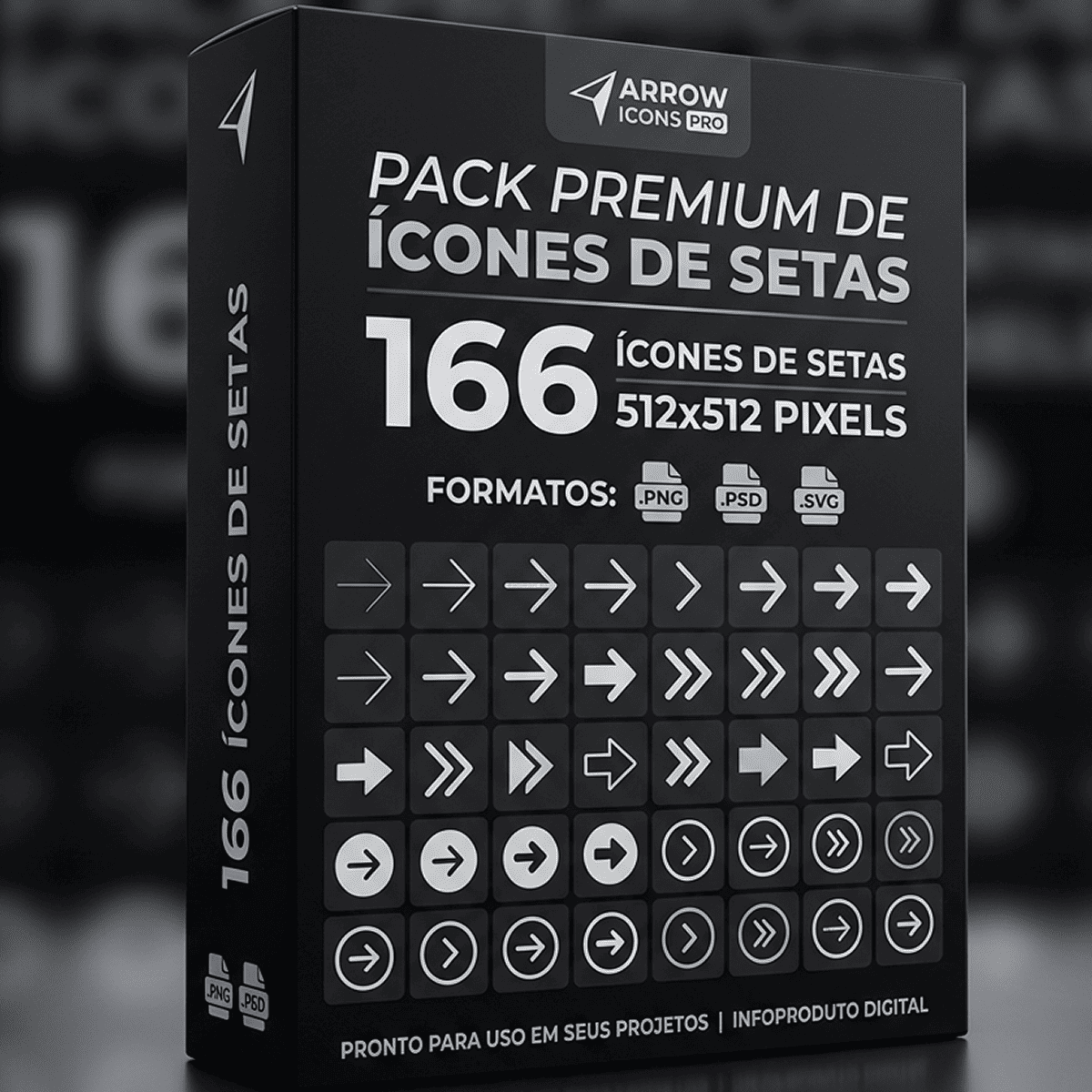 Pack Premium de 166 Ícones de Setas